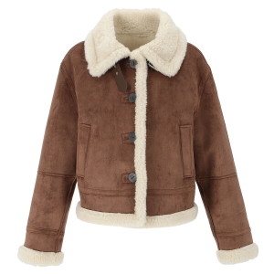 SISLEY 여성 버클 하이넥 스웨이드 무스탕 SALE80561