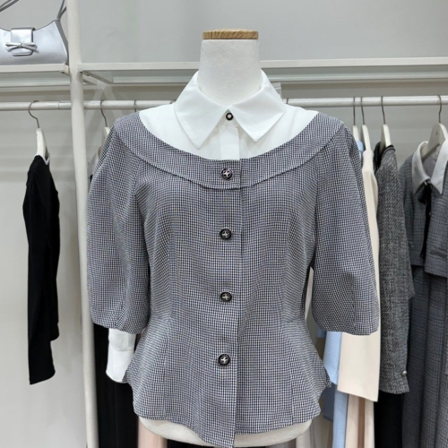 JJ지고트 체크 카라 반팔 GR4AOBL841_JJ 진주점