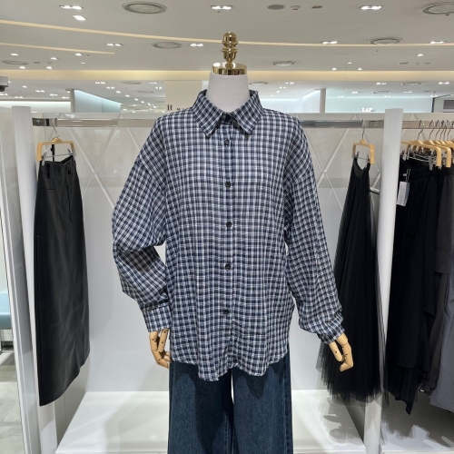 밸리걸 체크 패턴 코튼 셔츠 815430