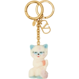 발렌티노  가라바니 골드톤 오프 화이트 르 샤 드 라 메종 키링 7Y2P0AR1VQY T