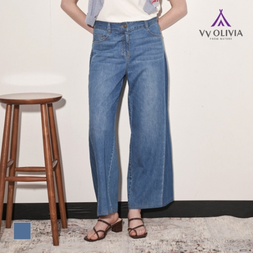 올리비아로렌 여성 워싱 데님 팬츠 VVCMP5F8171
