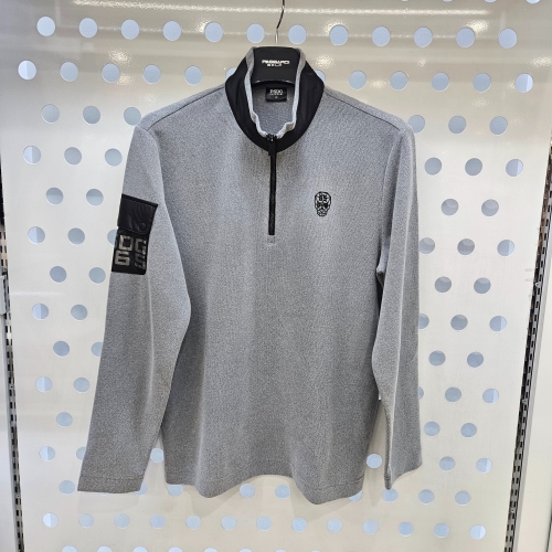 파사디 남성 가을 에리 우븐패치 반집업 티셔츠 Q24FTP003XMG