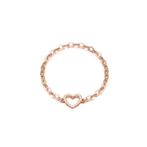 티르리르  네이버 14K 핑크골드 미니 하트 체인반지 TRSK4P20795MX