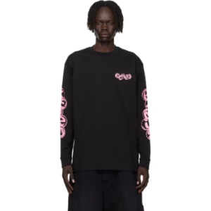 겐조 티셔츠 블랙 파리 파친코 릴랙스 티셔츠 252387M213016