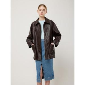 씨씨콜렉트 여성 에코 레더 벨티드 자켓 C253PSF152