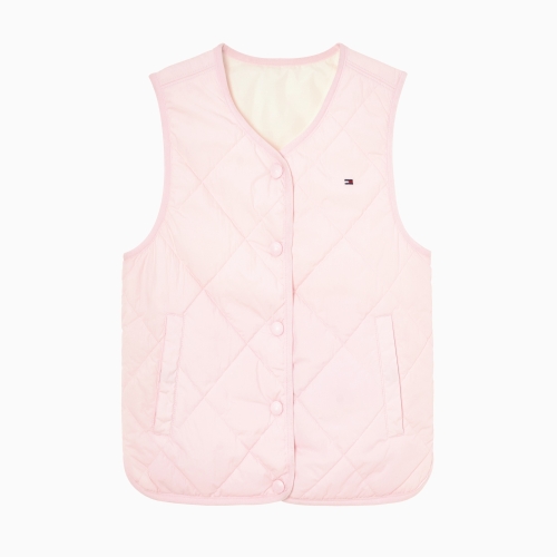 타미힐피거칠드런 6 리버시블 퀼팅 베스트 T42F6QVT110GT2 TOMMY HILFIGER 3T 16 여아용