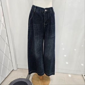 밸리걸 와이드 다크 데님 팬츠 822140