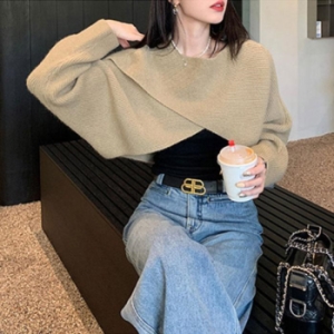 잇백잇슈 크로스숄더크롭긴팔티 레이어드코디 멋진 11324885