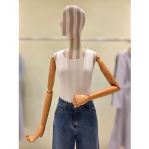 라인(LINE) N755 슬리브리스 골지 티셔츠 NVKTPI9900