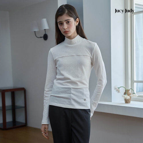 쥬시쥬디 여성용 모크넥 면 티셔츠 JZTS620A 85 그레이