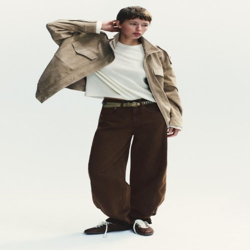 자라 국내 여성 JEANS TRF 배기 벌룬 미드라이즈 372869