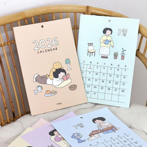 인디고  2026 일상 A4 벽걸이 달력