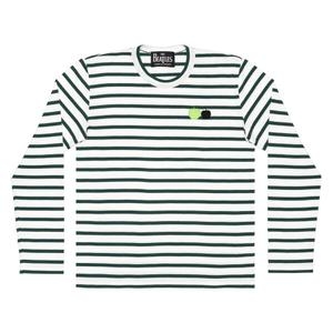 꼼데가르송 비틀즈 x 스트라이프 롱 슬리브 티셔츠 그린 VZ-T042-051
