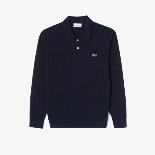 라코스테 남성 케이블 긴팔 폴로 스웨터_AH580E-55N 166