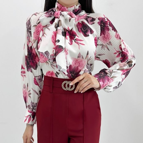 금찌 힐튼 샤틴 주름 블라우스 ST7708B