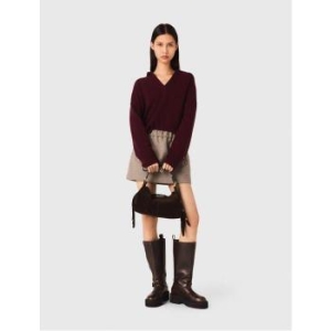 마쥬 짧은 울 블렌드 스커트 Beige MFPJU01497