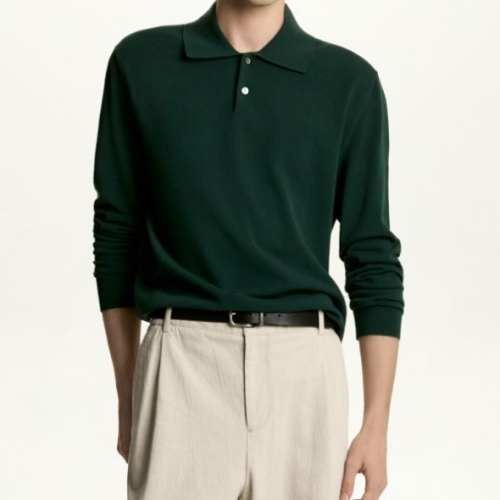 DKNY 남성 비스코스 블렌드 데일리 폴로 니트 다크그린 DM2F8KTN703M DR