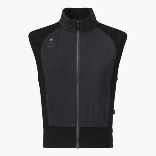 데상트골프  여성 사일런스 블락 우븐 하이브리드 집업 베스트 DQ32WFKV8ABLKG