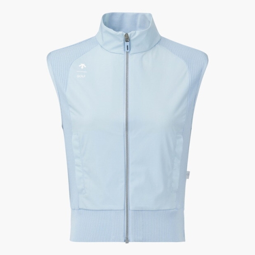 데상트골프  여성 사일런스 블락 우븐 하이브리드 집업 베스트 DQ32WFKV8ALBLG