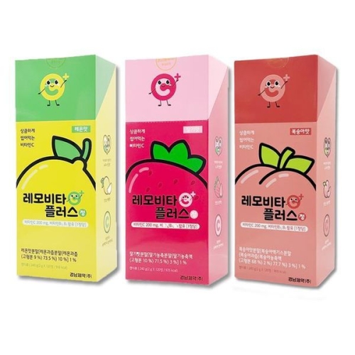 경남제약 레모비타플러스정 딸기맛+레몬맛+복숭아맛 120정 3종세트