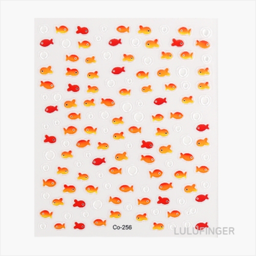 룰루핑거 레진/네일스티커 금붕어 물방울 2AA-05-206