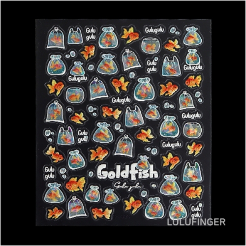 룰루핑거 레진/네일스티커 봉지 금붕어 2AA-05-107