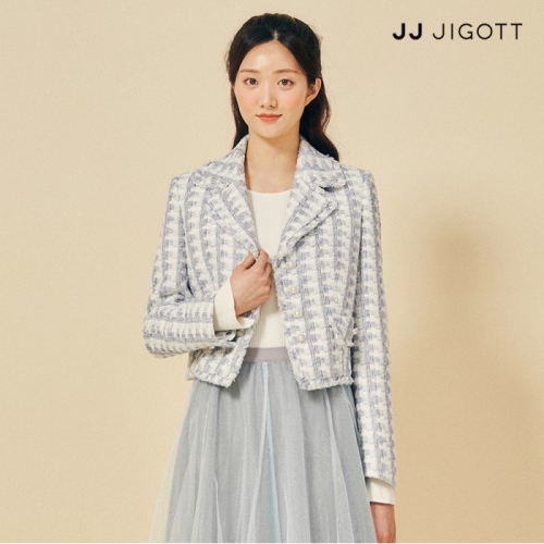 JJ지고트 펄 프린지 크롭 트위드 재킷 GP2A0JK271