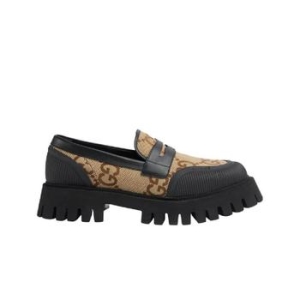 구찌 맥시 GG 로퍼 카멜 에보니 캔버스 739776-UKOF0-2590