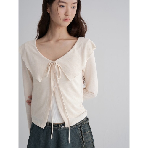 에잇세컨즈 와이드넥 세일러 칼라 카디건 아이보리 165841DY20