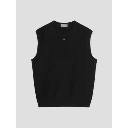 로가디스 레귤러 핏 울 혼방 넥 변형 베스트 블랙 RY4751P015