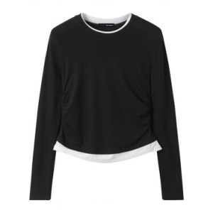 보니스팍스 라운드 배색 셔링 긴팔 티셔츠 XP3LW002L0 579634_XP3LW002L0