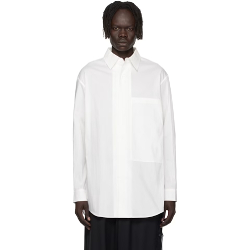 요지야마모토 화이트 스포티 코튼 셔츠 252138M192007