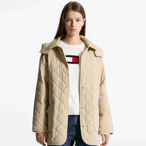 타미힐피거 여성 퀼팅 코트 T22F7PCT050WT2