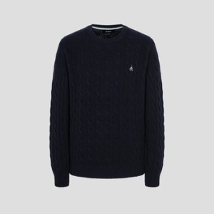 빈폴 남녀공용 케이블 라운드 니트 네이비 BC5951E05R