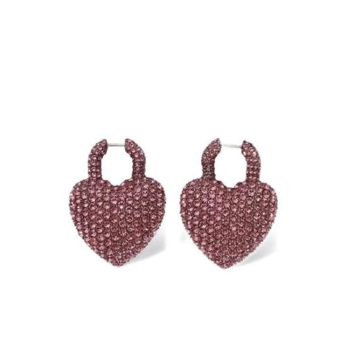 발렌시아가  미니 XL 크리스털 장식 하트 셰이프 이어링 811886TZA7V T