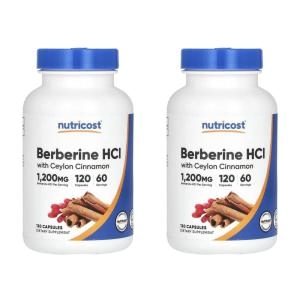 뉴트리코스트 베르베린 HCl 1200mg 실론시나몬 함유 120캡슐