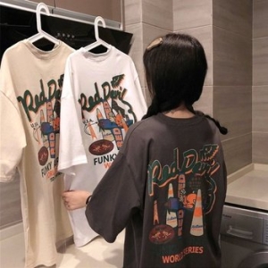 루시 프린팅 오버핏 반팔티 SD-250406 WFJHWQR