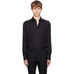 톰포드 블랙 코튼 캐시미어 플루이드 핏 셔츠 252076M192007