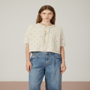 ZOOC 엠블럼 장식 다이아 가디건 D253KSL202