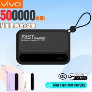 Vivo  500000mAh 4 In1 보조베터리 대용량 내장 케이블 iPhone 용 지능형 디지털 디스플레이 라이트 배터리