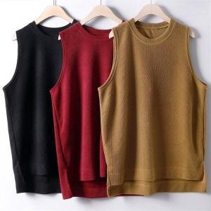 강물처럼 빅사이즈 일상 코디 니트 골지 조끼 WWw113 레이어드 S6591211