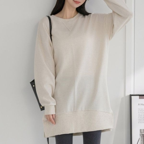 아이우먼 미니멀롱맨투맨원피스 YYV098M508 빅사이즈