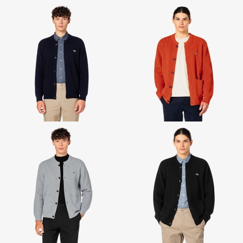 라코스테 남성 크루넥 방모 가디건_AH503E-55N