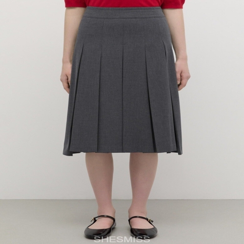 쉬즈미스 여성 플리츠 미디 스커트 SWWSKP32090