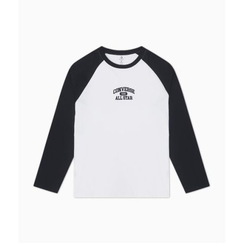 컨버스  프리미엄 롱슬리브 라글란 티셔츠 블랙 10028006-001