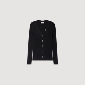 산드로 여성 립 니트 버튼 가디건 SF25Z3FRGC199