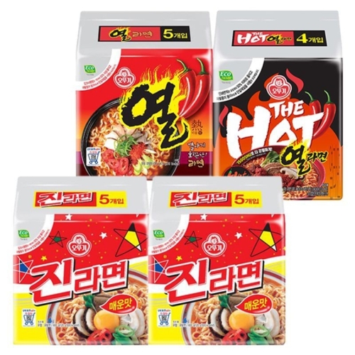오뚜기  진라면10개 + 열라면5개 + 더핫열라면4개