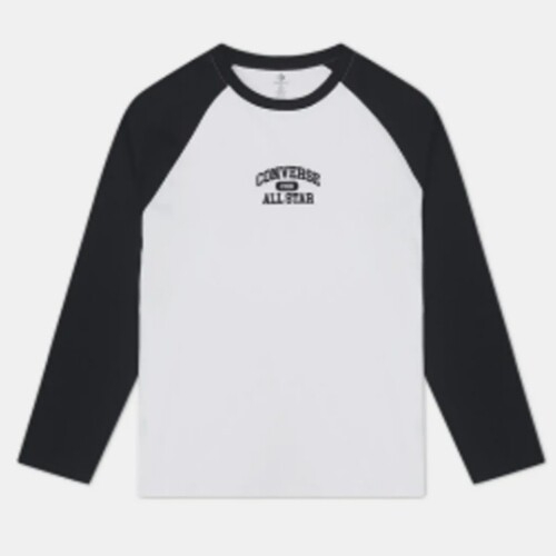 컨버스  프리미엄 롱슬리브 라글란 티셔츠 블랙 10028006-A01