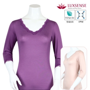 럭센스 속옷MOA 부드러운 촉감 V넥 레이스 상의 7부 /LL7032