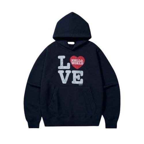 밈더워드로브 MIMTHEWARDROBE 헬로 월드 LOVE 후드티_네이비 227723 2